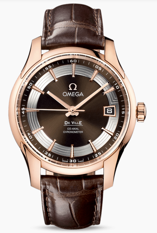 Brown Straps Omega De Ville Hour Vision Copy Watches UK Suitable For Elegant George Clooney
