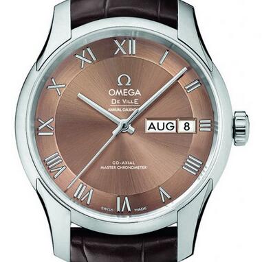 Mature Brown Dials Omega De Ville Hour Vision 433.13.41.22.10.001 Replica UK Watches For Gentlemen
