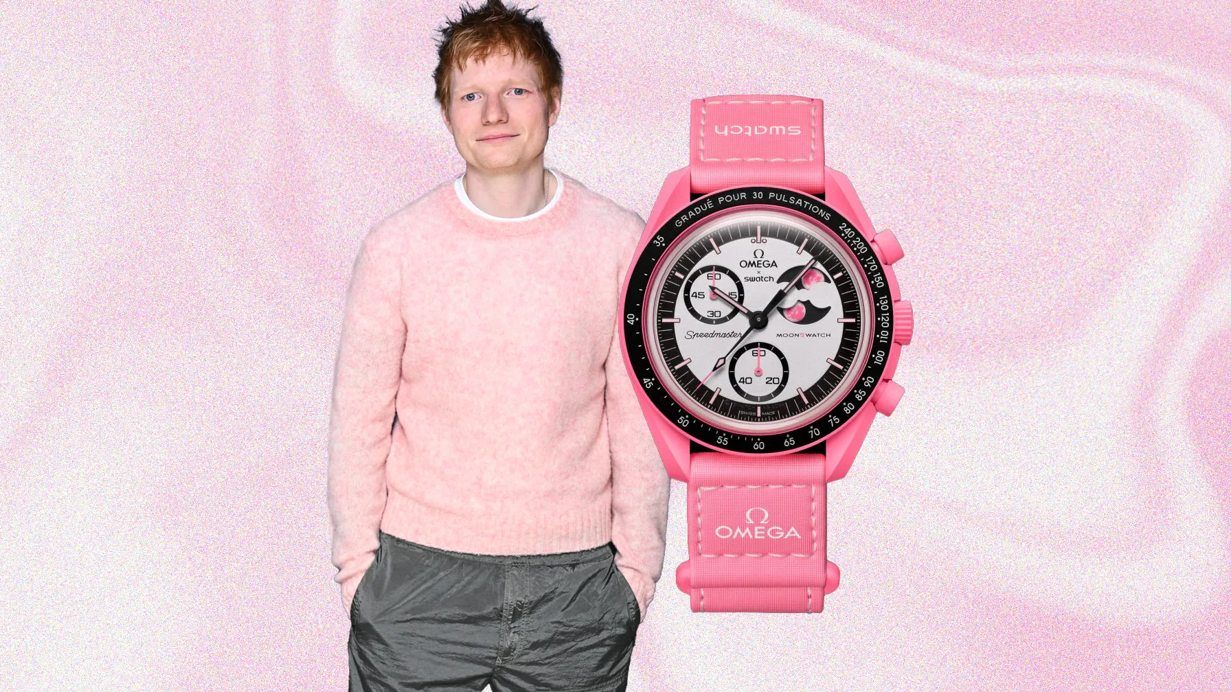 Ed Sheeran Is Now A Fully-Fledged Member Of The Pink UK Perfect Replica Omega MoonSwatch Club